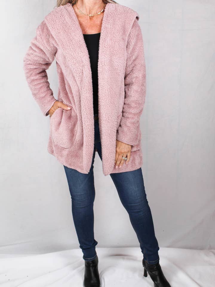 SR2641W-M - Mauve draagdoek met capuchon - Plus A1682 voor wholesale door K & C Clothing, Inc.