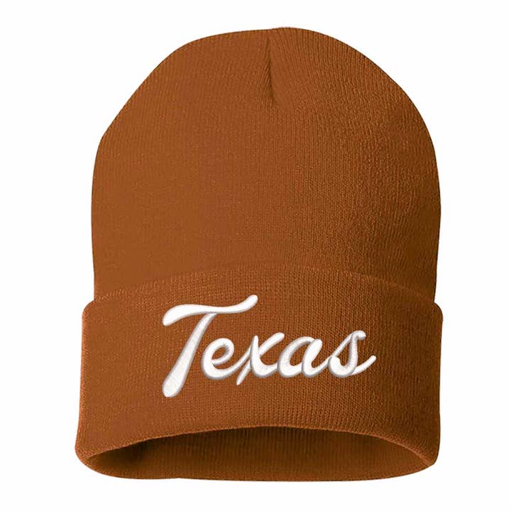 Texas Western Embroidered Beanie for wholesale by DSY Lifestyle