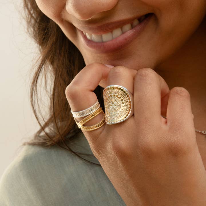 Anna Beck Jewelry | Handmade in Bali - Wholesale Cocktail/statement ring - Classic Saddle Ring - Gold1