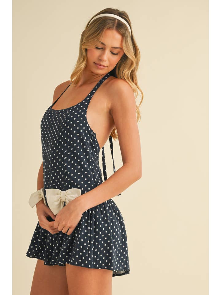 Klesis - Vente Combishort – femme - IR2204 COMBISHORT À POIS AVEC DÉTAILS NŒUD DEVANT7