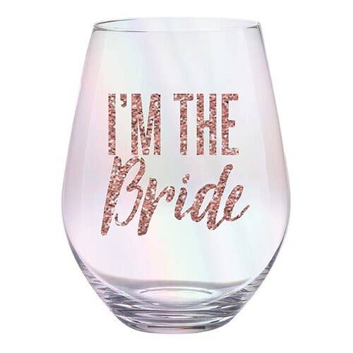 Jumbo Wine Glass - I'm The Bride for wholesale by Angle