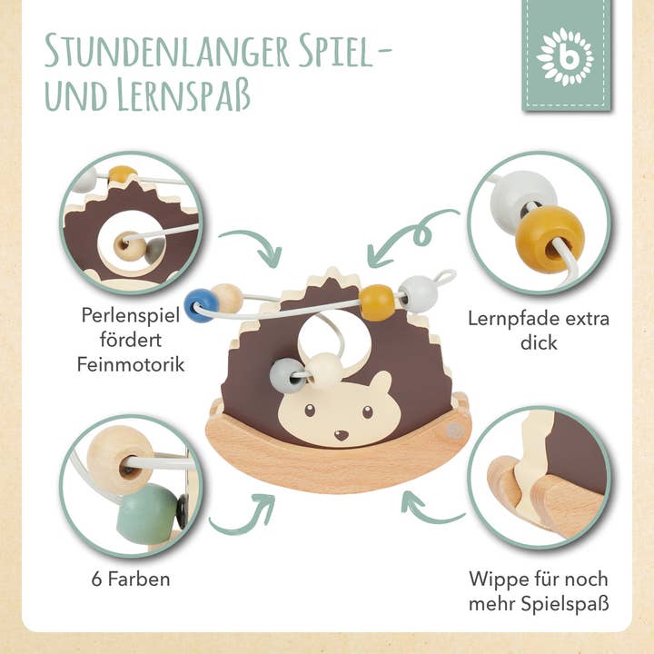 Bieco Spielwaren - Wholesale Wood Toy - Kids - Motor skills loop with seesaw hedgehog5
