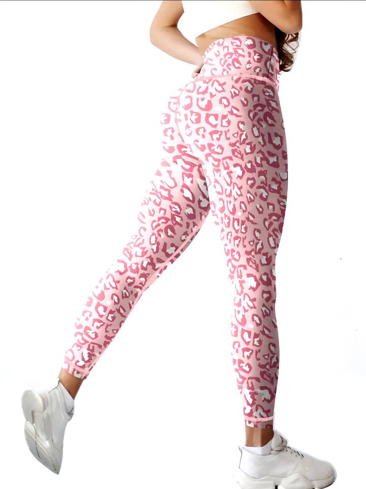 Rosa Clothing - Wholesale Athletic Pants - Women's - High-waist leopard print yoga jogger athletic leggings2