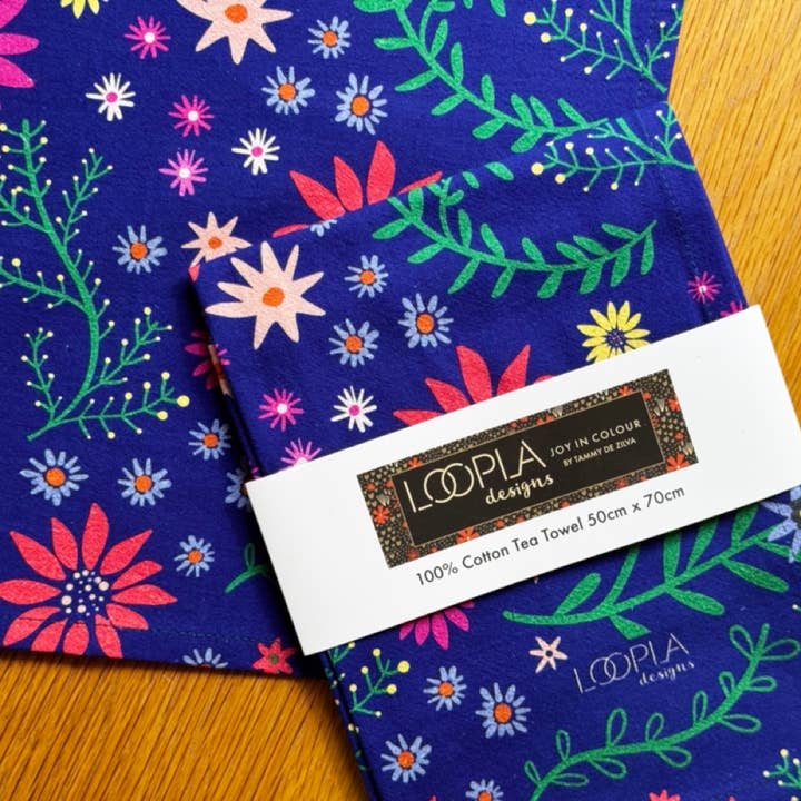 Loopla - Wholesale Tea towel - Wildflower Dreams Cotton Crepe Tea Towel