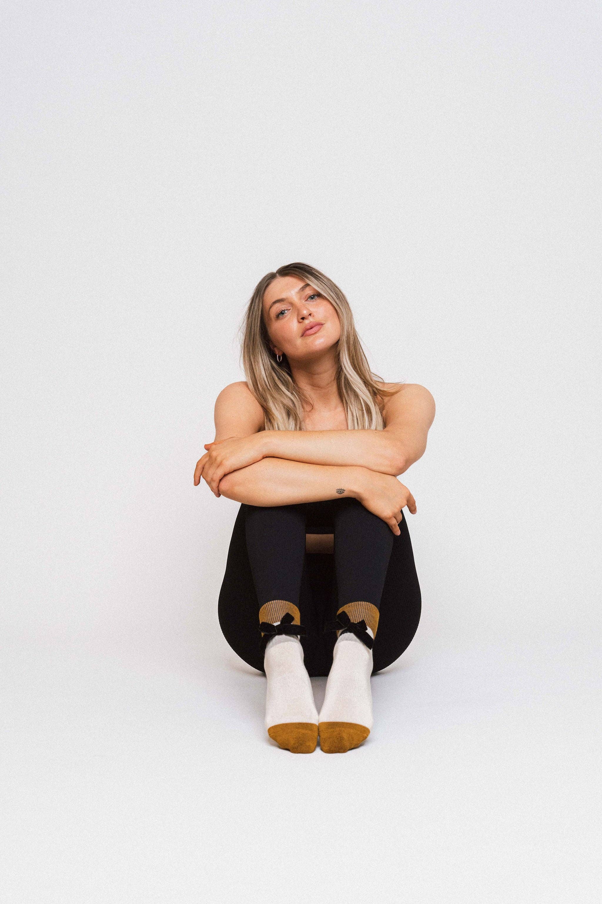 Pilates Honey - Wholesale Socks - Women's - Velour Bow High Ankle *Luxe Collection*1