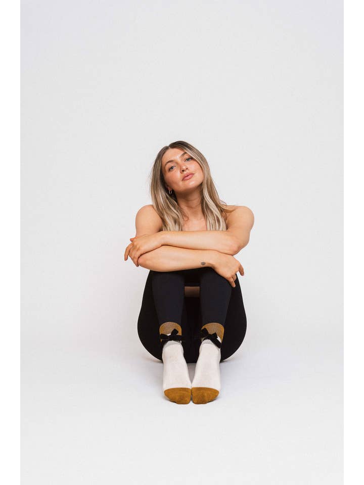 Pilates Honey - Wholesale Socks - Women's - Velour Bow High Ankle *Luxe Collection*1