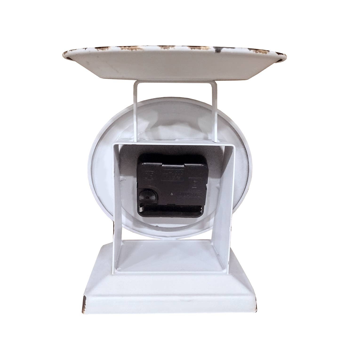 Col House Designs - Wholesale Desk Clock - Farmhouse White Old Town Scale Clock2