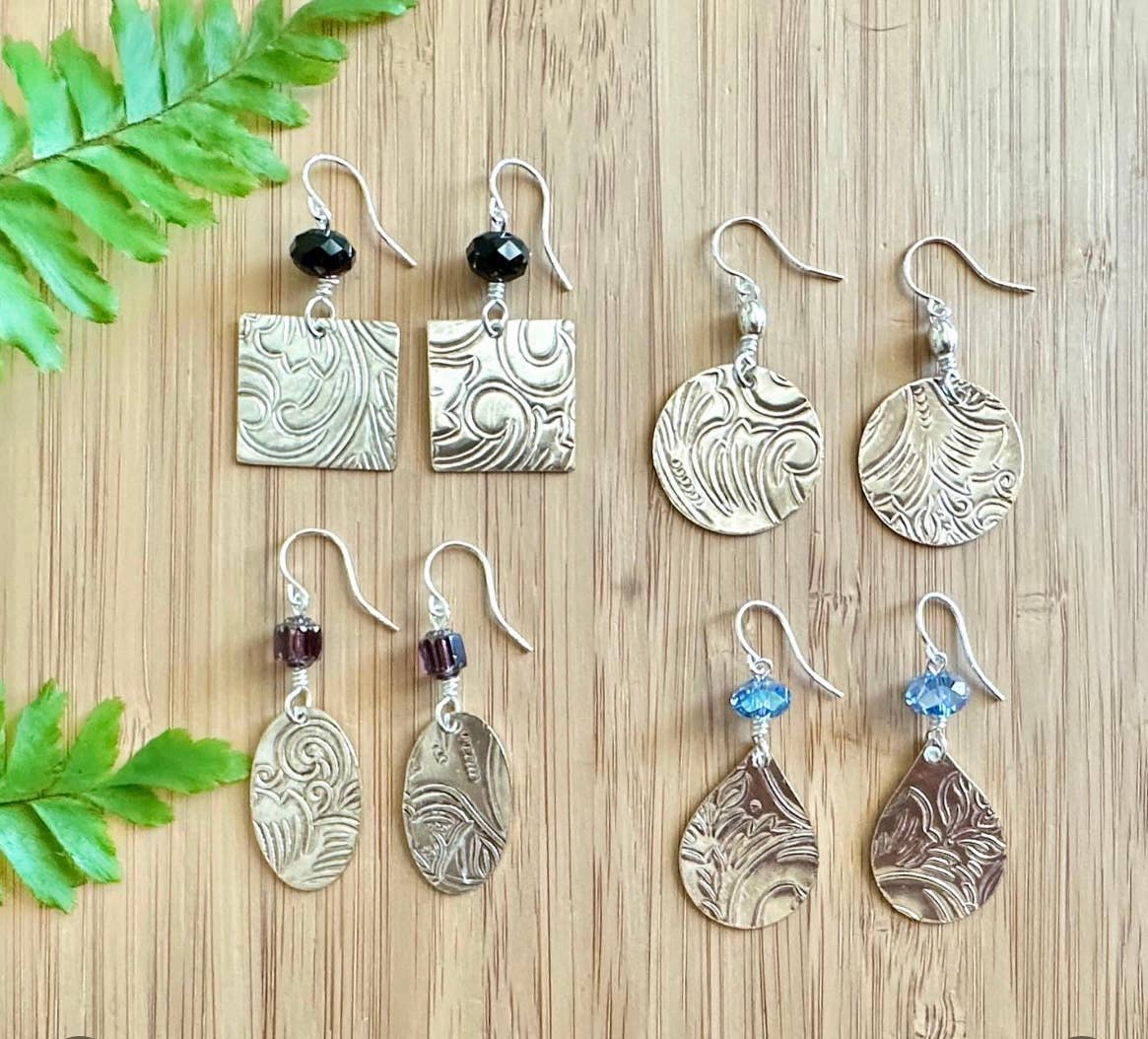 TTE Designs - Wholesale Dangle Earrings - Repurposed Silver Platter Earrings