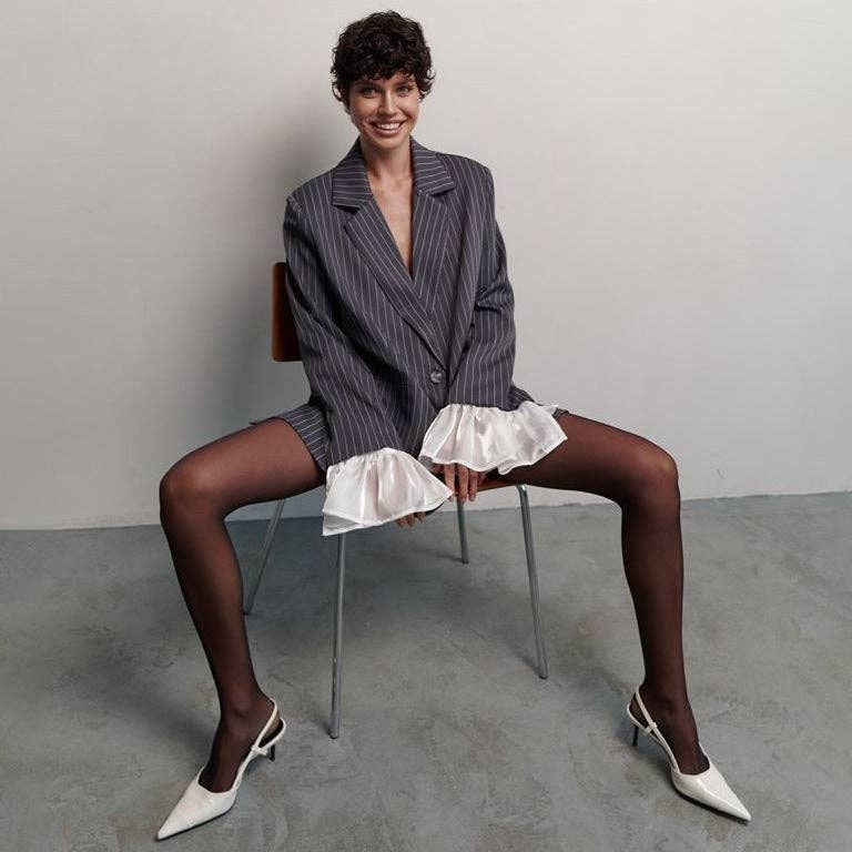 Marayn - Wholesale Blazer - Women's - 2025 NEW Oversized Blazer Chic Stripes Lace and Unique Flair10