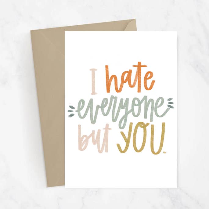 Carte déteste tout le monde mais vous pour la vente par Lux + Trip