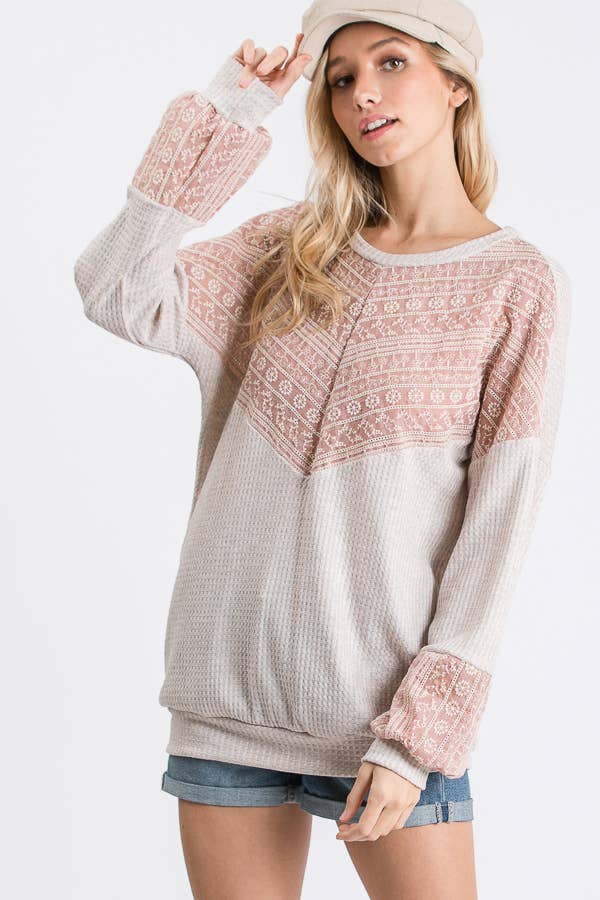 lovely melody - Venta al por mayor Sudadera - Mujer - Sudadera gofre bordado Celia LMT1406-Celia8