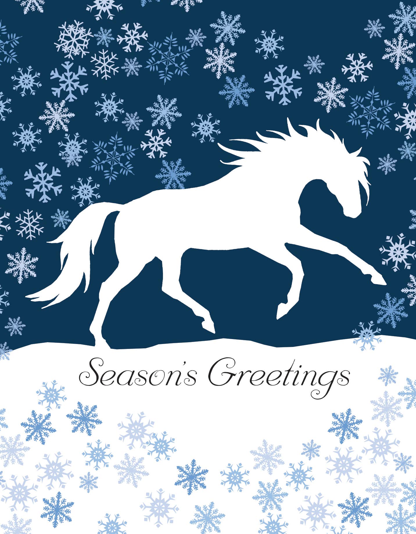 Horse Hollow Press / Pretty Funny Snarky Cards/Stickers - Wholesale Christmas Card - Horse Christmas Card / Horse & Snow / Holiday Greeting Card
6