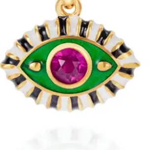 HoopLa - Wholesale Pendant/Charm Necklace - Evil Eye Third Eye Enamel and Crystal Pendant Necklace