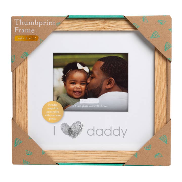 Kate & Milo - Wholesale Picture Frame - Kids & Baby - I Love Daddy Thumbprint Picture Frame, Nursery Decor