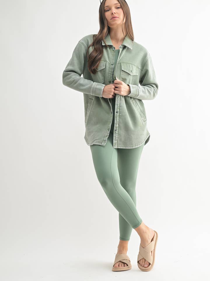 Mono B - Wholesale Shirt Jacket/Shacket - Women's - Snap-On Shacket with Pockets