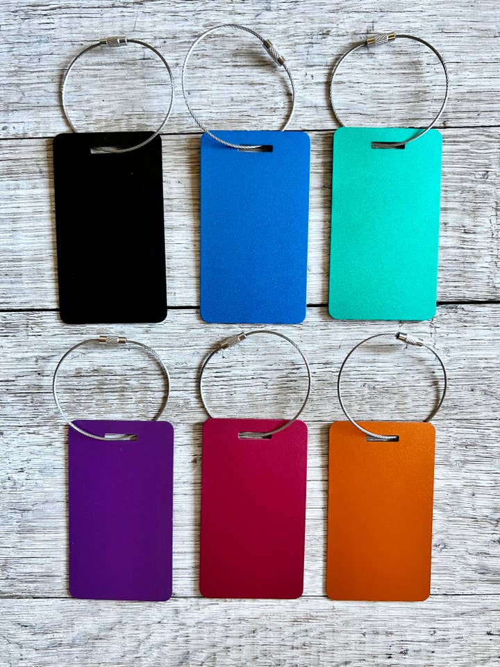 Anodized Aluminum ID Tag + Steel Loop for wholesale by KW Custom Creations