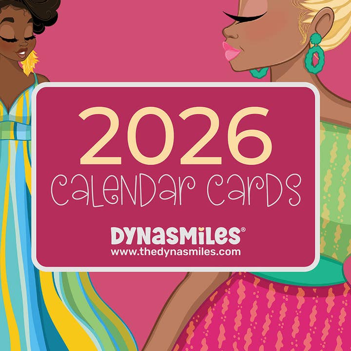 2026 SMALL Desktop Calendar Cards for wholesale by The DynaSmiles Stationery