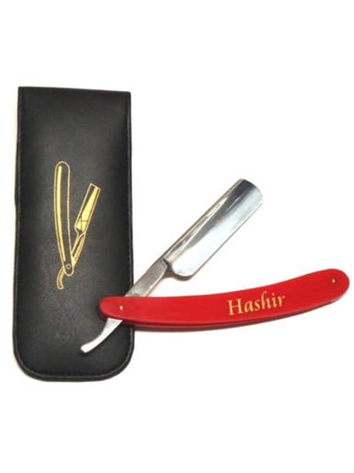 Pochette en cuir Red Barber Classic Barber Straight Razor Carry pour la vente par HASHIR PRODUCTS