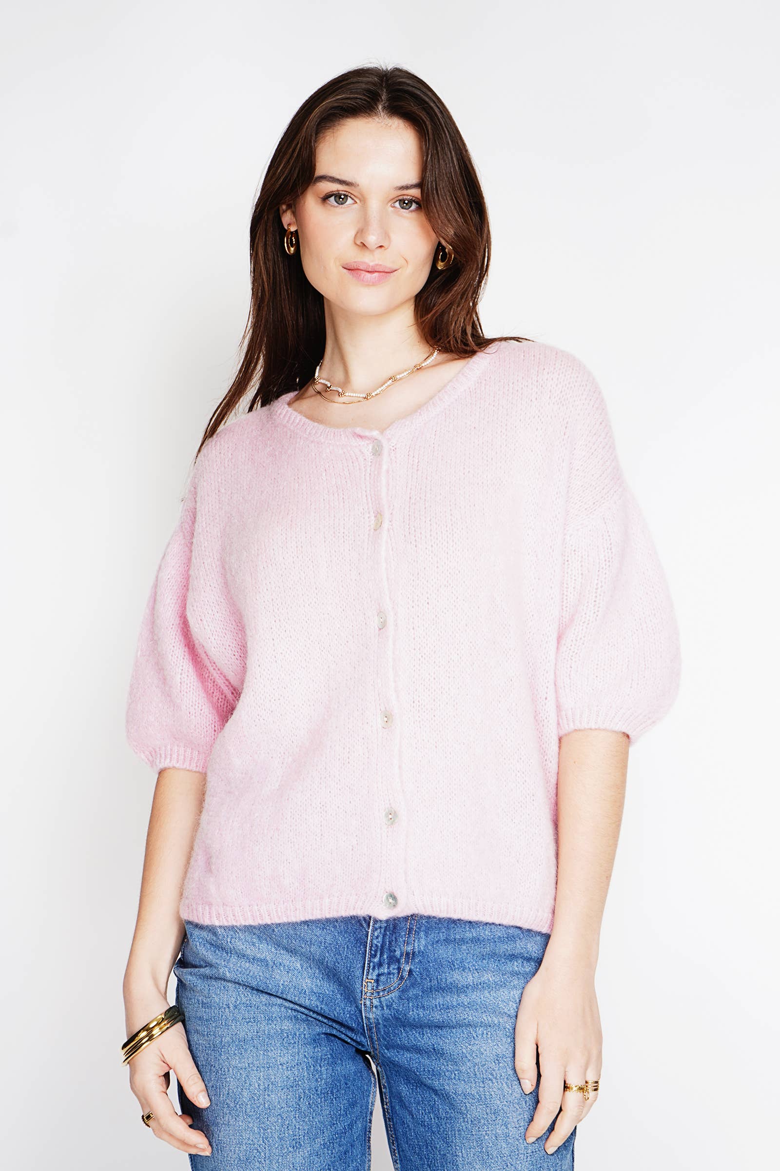 NOELINE - Wholesale Cardigan - Women's - Kid mohair and wool vest 752929