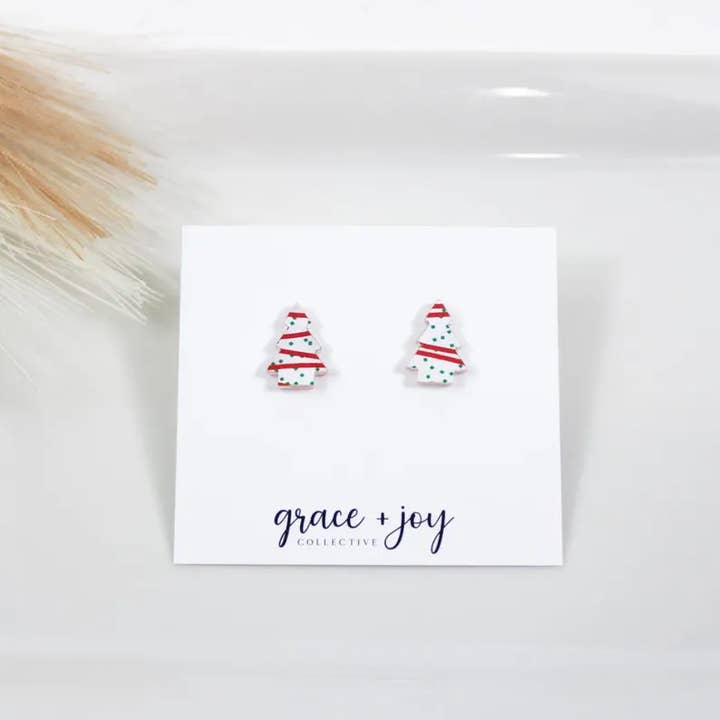 Grace + Joy Collective - Wholesale Stud/Post Earrings - Christmas Snack Cake Stud Earring, Acrylic Earrings 1
