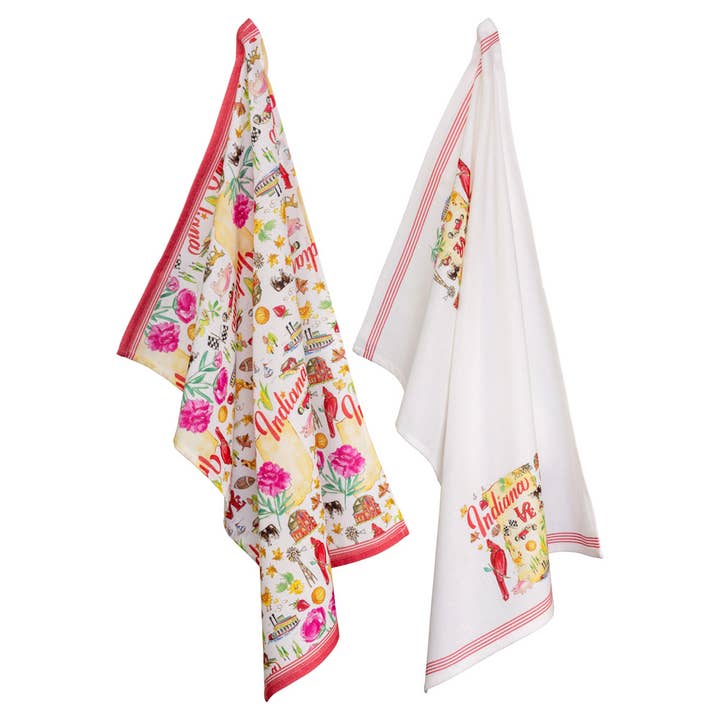 IN Indiana State Collection 28" Cotton Tea Towels Set Of 2 for wholesale by Boston International