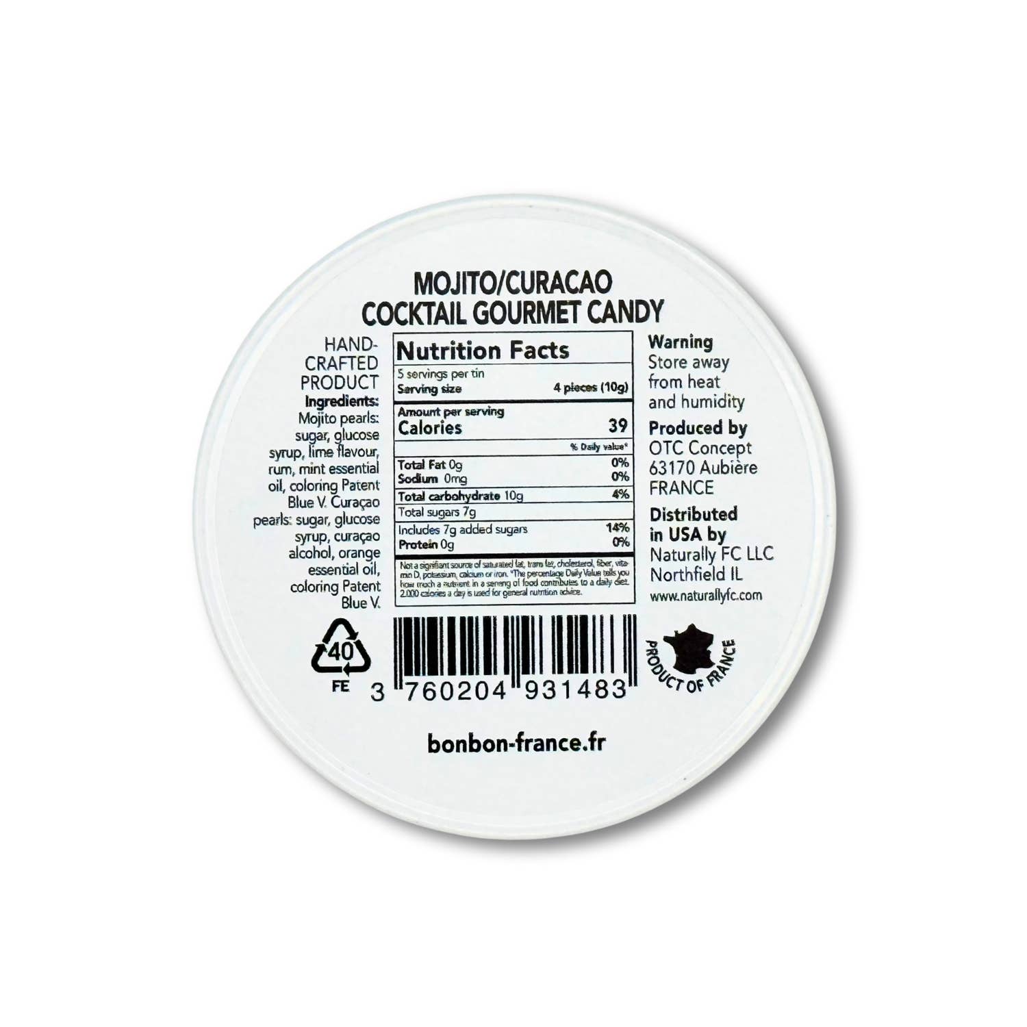 Bonbon-France - Wholesale Hard Candy - Saint-Ange Curacao Mojito Cocktail5