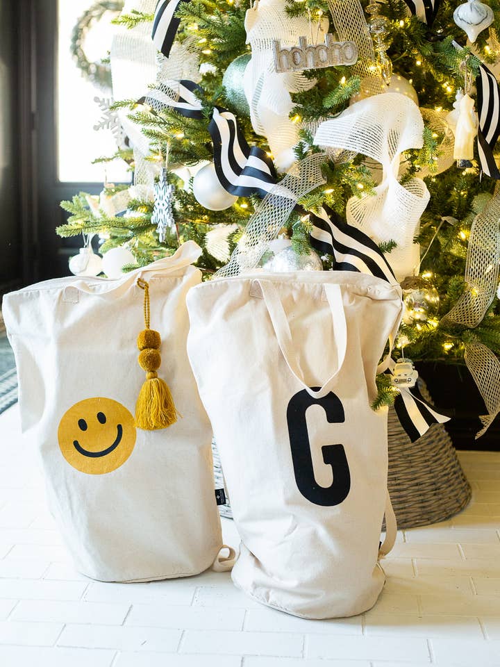 Bolsa de ropa de lona de algodón con correa para el hombro - estampados para venta al por mayor de Modern Burlap