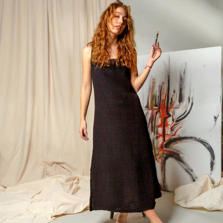 Double Gauze Muslin Sleeveless Cami Dress for wholesale by Moa