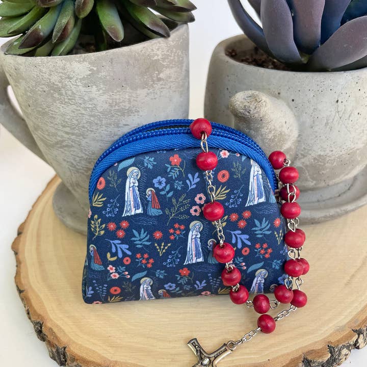 The Stump of Jesse - Wholesale Pouch - Women's - Rosary Our Lady of Lourdes Pouch 
Catholic Gift6