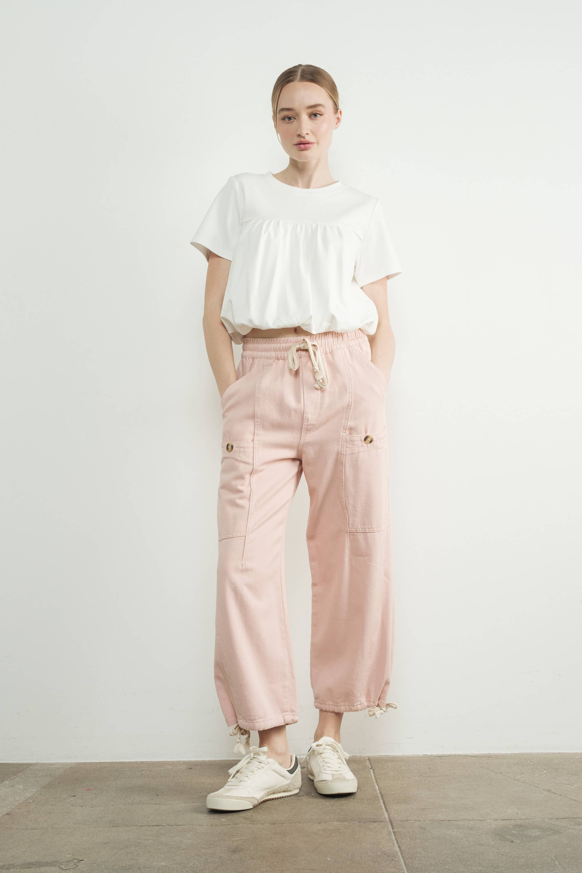 Aaron & Amber - Wholesale T-Shirt - Women's - MAT3226 BUBBLE HEM SHORT SLEEVE T-SHIRTS18