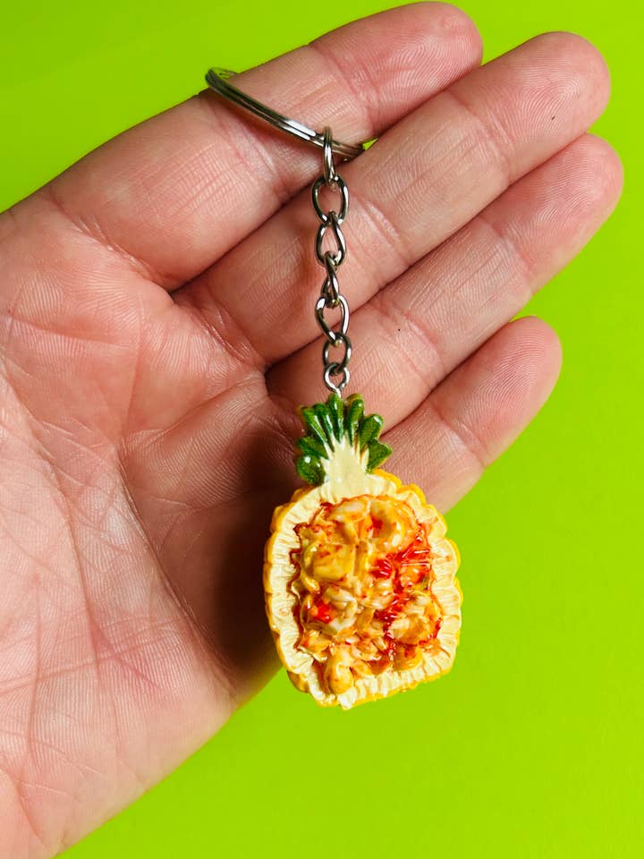 Ananas stekt ris nyckelring Funky nyckelring Rolig nyckelring för wholesale av Alien Bratz