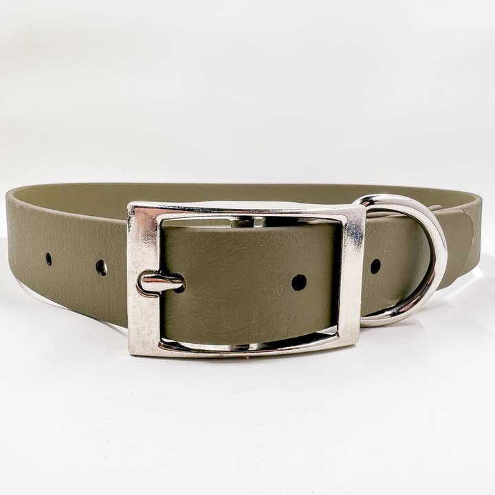 Olive Drab BioThane® Hundhalsband för wholesale av Luca and B