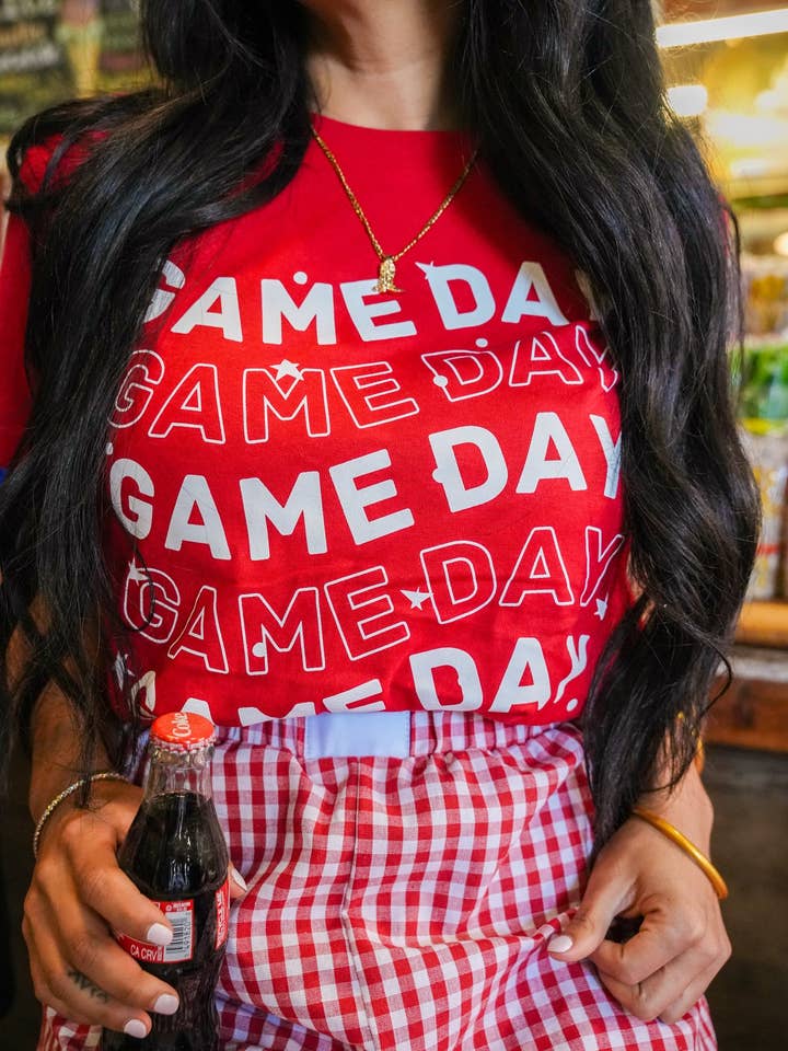 Summer Tees - Wholesale Screen Printed T-Shirt - Women's - WAVY GAME DAY TEE1