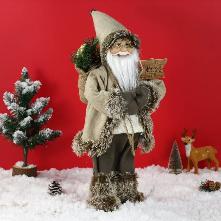 SINT - Wholesale Christmas Decoration - SINT 18 Inch Christmas Standing Santa Claus Doll Statue Figurine Ornament5