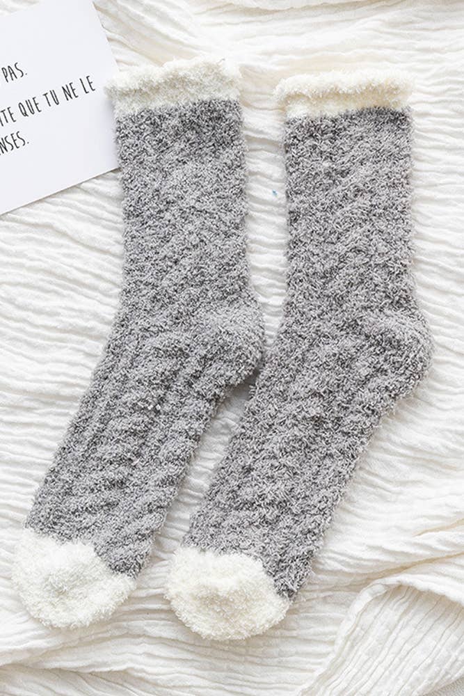 UNISHE - Vente Chaussons chaussettes – femme - Chaussettes de couchage douces antidérapantes et floues d'hiver ACC9920