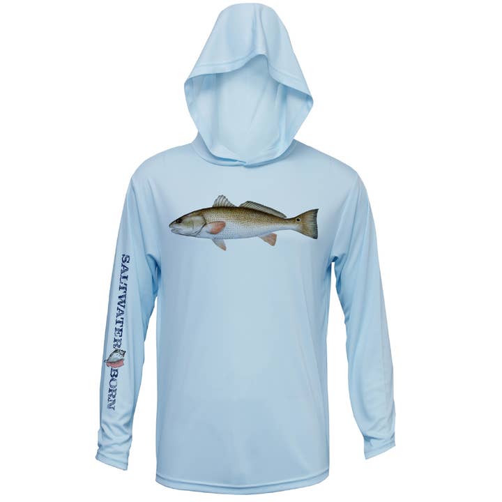 Redfish Dry-Fit-Kapuzenpullover für Jungen, langärmlig, UPF 50+ für den Großhandel von Saltwater Born
