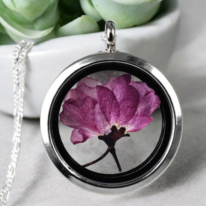Collana in argento 925 con fiore di ciliegio giapponese Sakura - K925-79 per la vendita all'ingrosso da parte di MadamLili