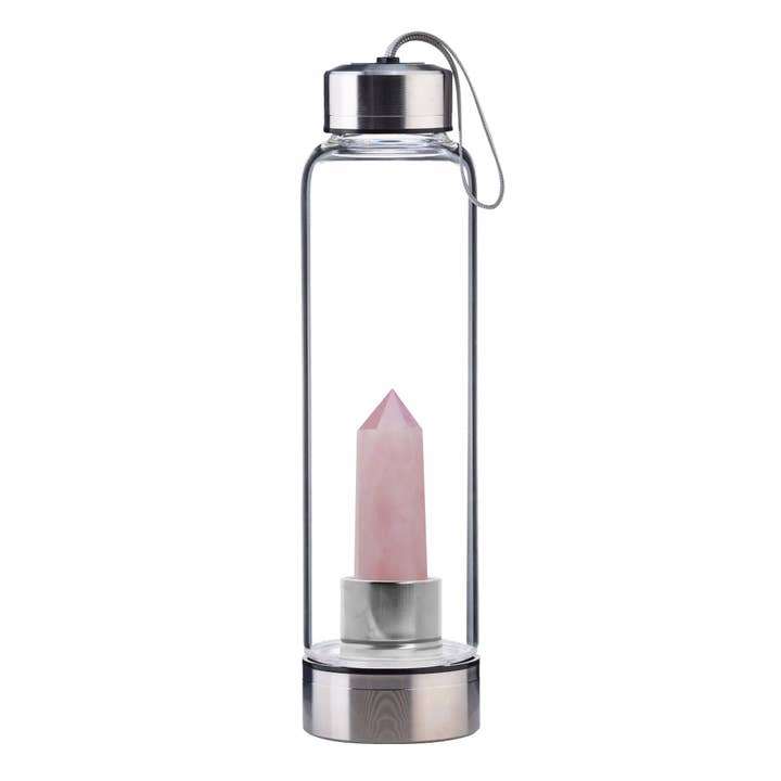 Rose Quartz Crystal Point Water Bottle for wholesale by VOLTLIN
