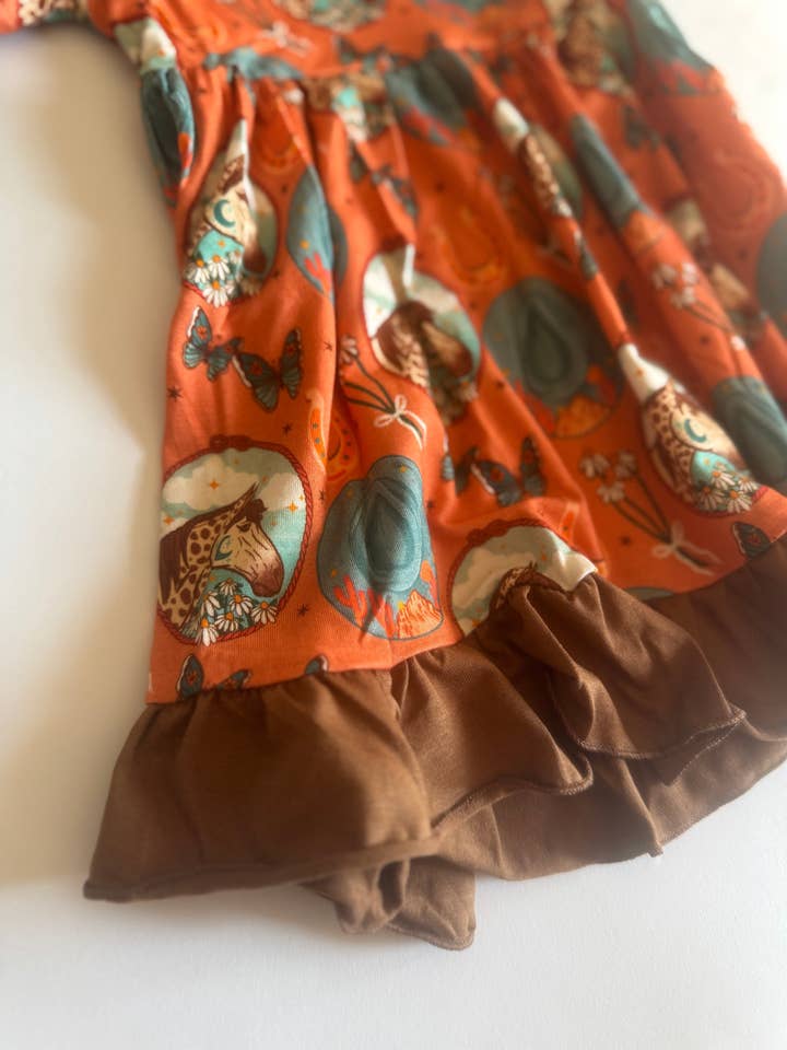 Peach Pony Bamboo Dress for wholesale by Tatum & Trace