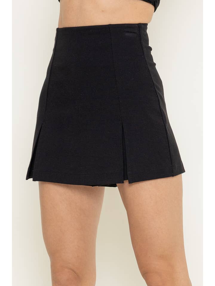 Black HIGH WAIST SLIT SKORT- PD6495FO for wholesale on Faire
