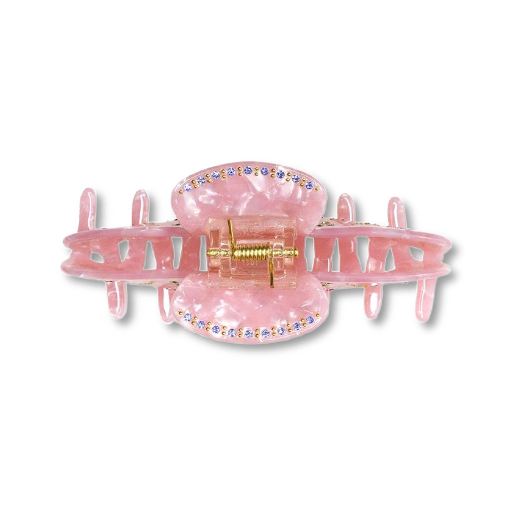 HoneyLux - Venta al por mayor Horquilla para el pelo - Mujer - Garra Glam de acetato respetuosa con el medio ambiente - Girly Pink2