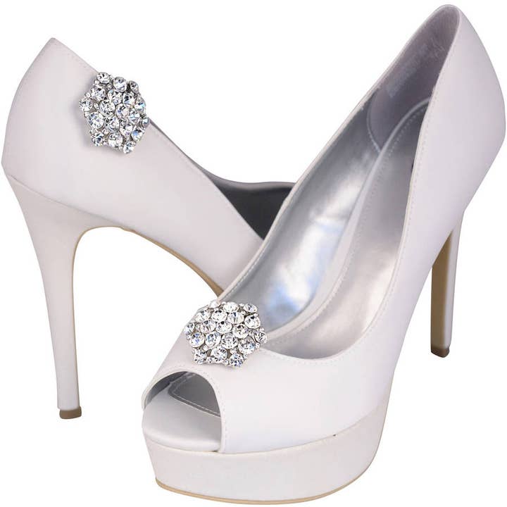 Set of 2 Rhinestone Shoe Buckles, 1043 for wholesale by 17 Main