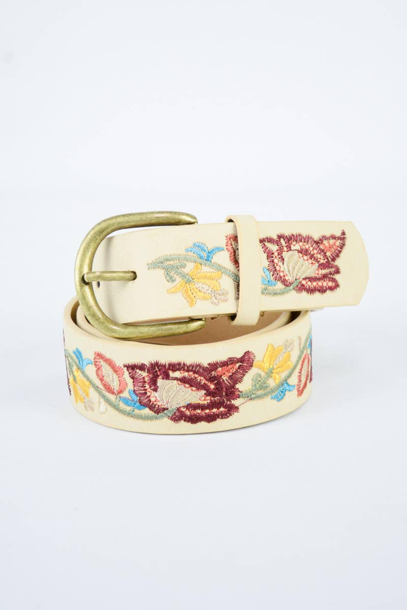 Leto Accessories - Wholesale Belt - Women's - Flower Embroidered Statement Belt5