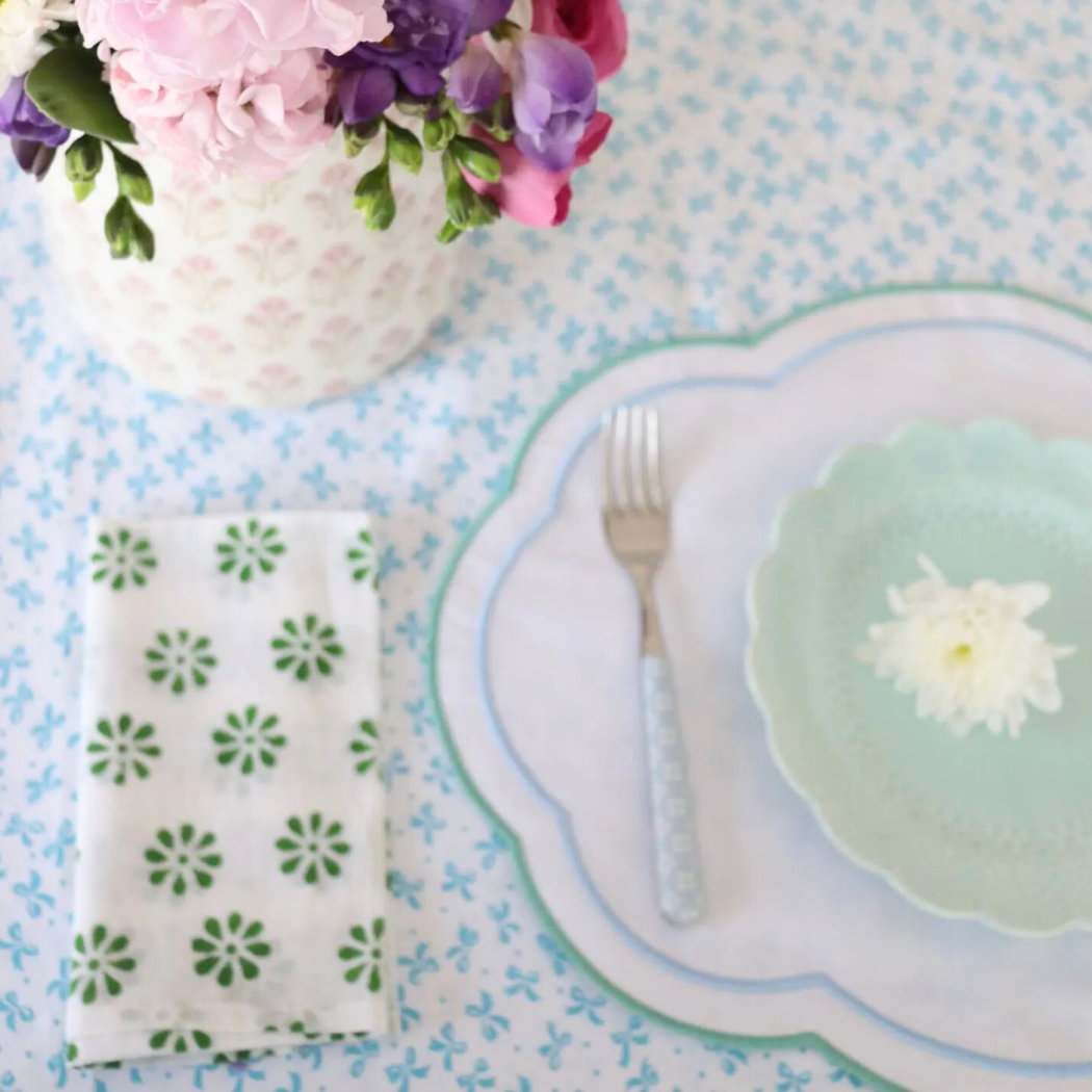 Pretty Homestyle - Wholesale Dinner & cloth napkin - Green flower soft weave Cotton Napkin2