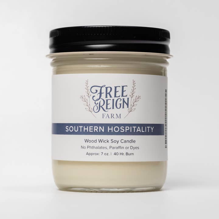 Free Reign Farm - Wholesale Jar/Filled Candle - NEW 7oz Wood Wick Soy Candles4