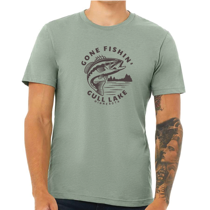 Vital Industries – Engroshandel T-shirt med print - Unisex – Gone Fishin' Your Town Unisex T-shirt, der kan tilpasses3