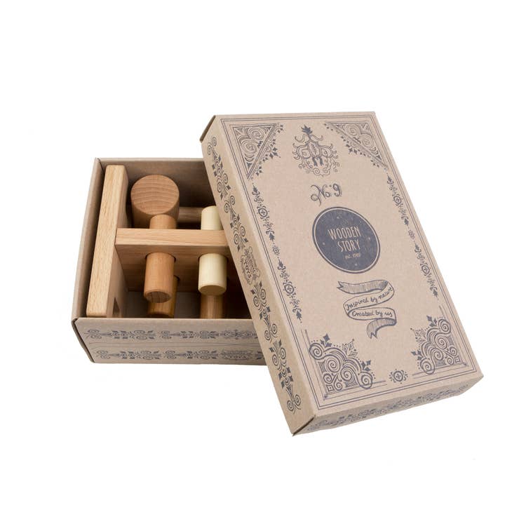 Wooden Story - Wholesale Wood Toy - Kids - Natural pound- a- peg