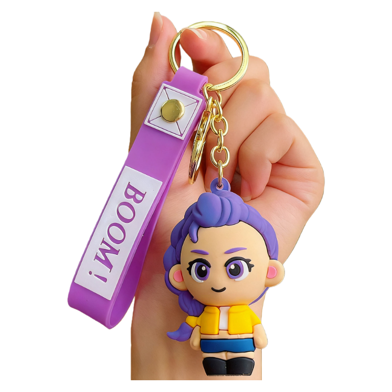 Auraquise - Vente Porte-clés – enfant - Porte-clés en silicone K-Pop Demon Hunters Boom, breloque de sac à dos, marchandise tendance1