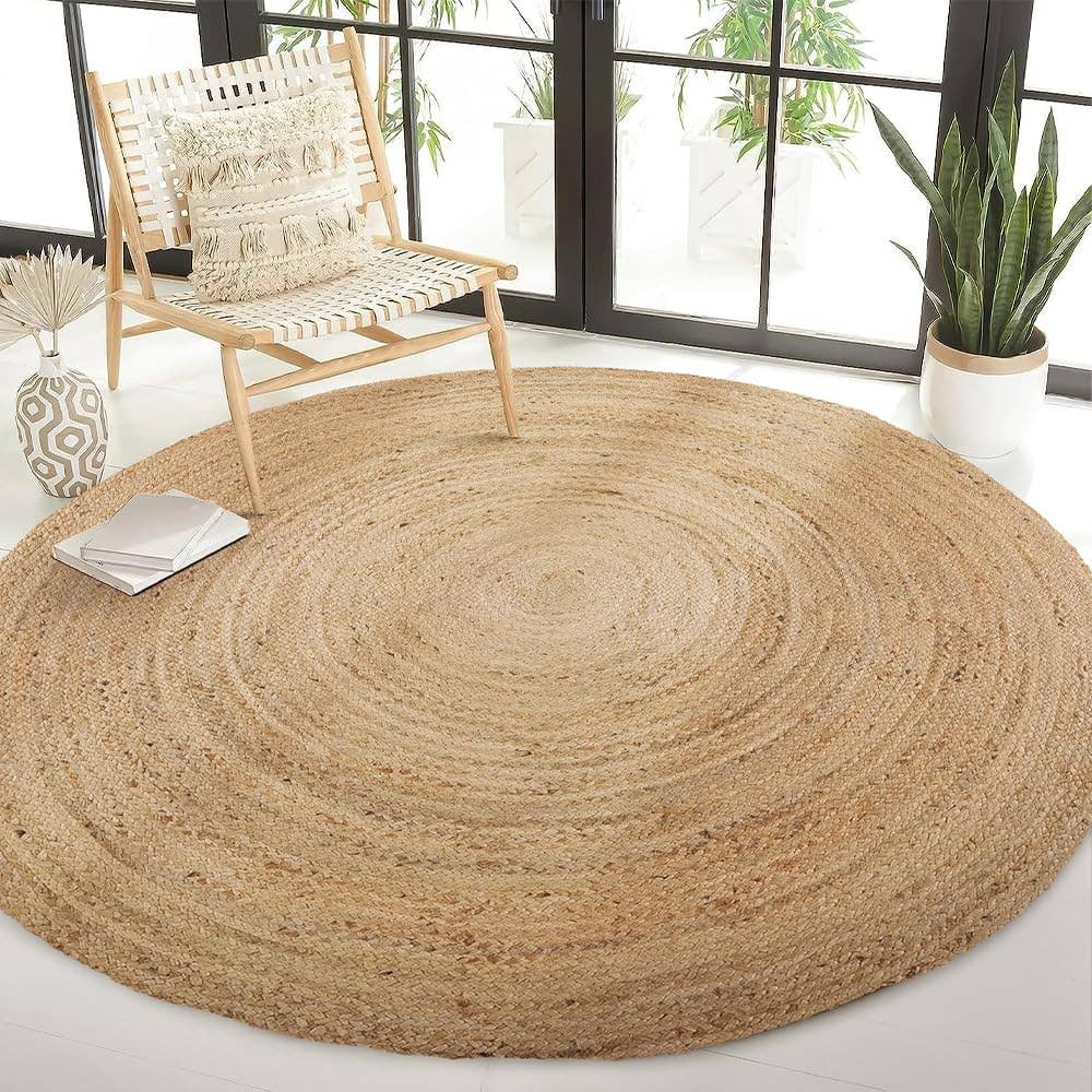 · REDEARTH · Round Area Rug 8 Feet Braided Natural Jute Rug for wholesale on Faire7