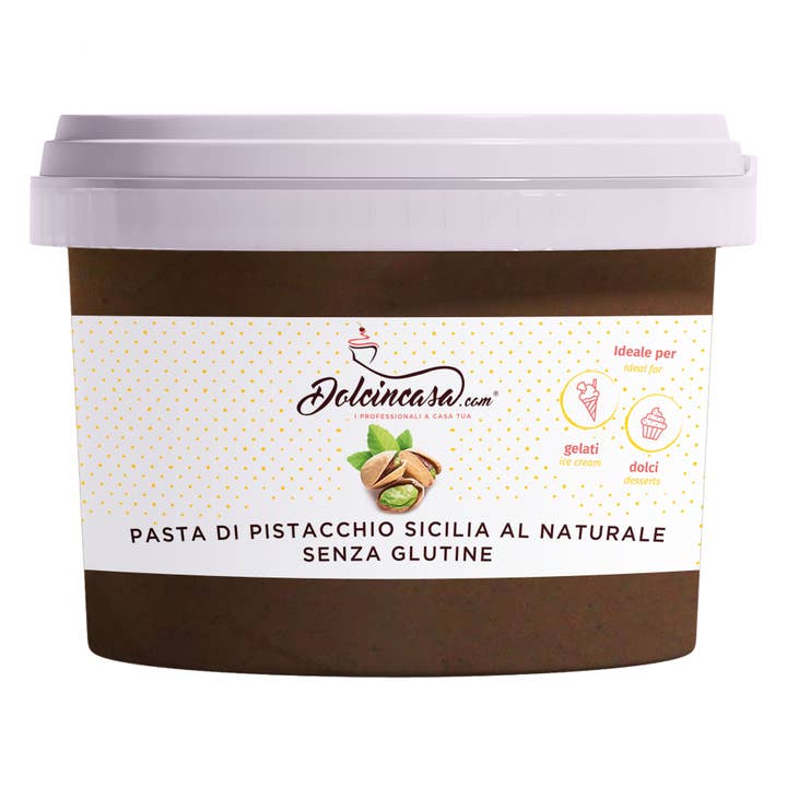 Dolcincasa.com - Wholesale Pasta - 100% Pure Sicilian Pistachio Paste without Colorants - 500 gr